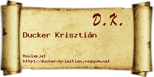 Ducker Krisztián névjegykártya
